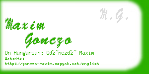maxim gonczo business card